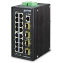 PLANET IGS-20040MT L2+ Industrial 16-Port 10/100/1000T + 4 100/1000X SFP Managed Switch